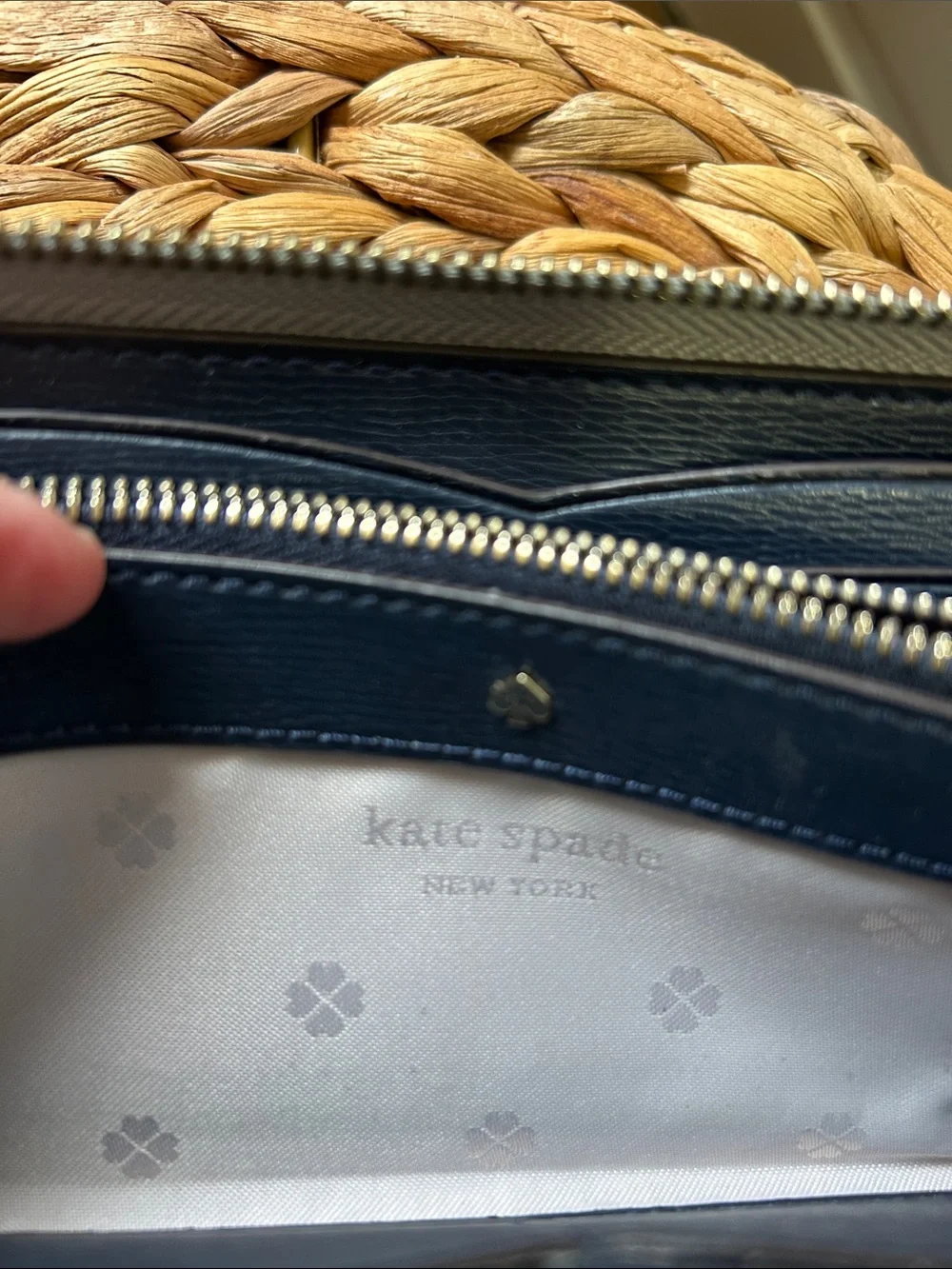 Leather Zipper Wallet Case - Gray